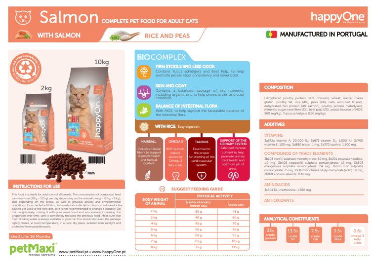 HappyOne Adult Cat Salmon – Dry Cat Food