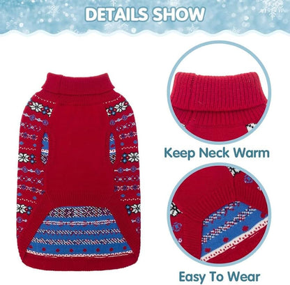 BINGPET Snowflake Dog Sweater