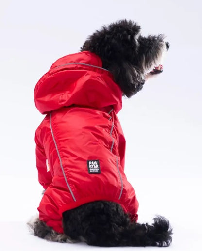 Red Sax Muson Dog Raincoat Romper