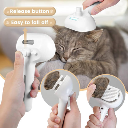 Pet Spray Grooming Brush with Transparent Water Reservoir