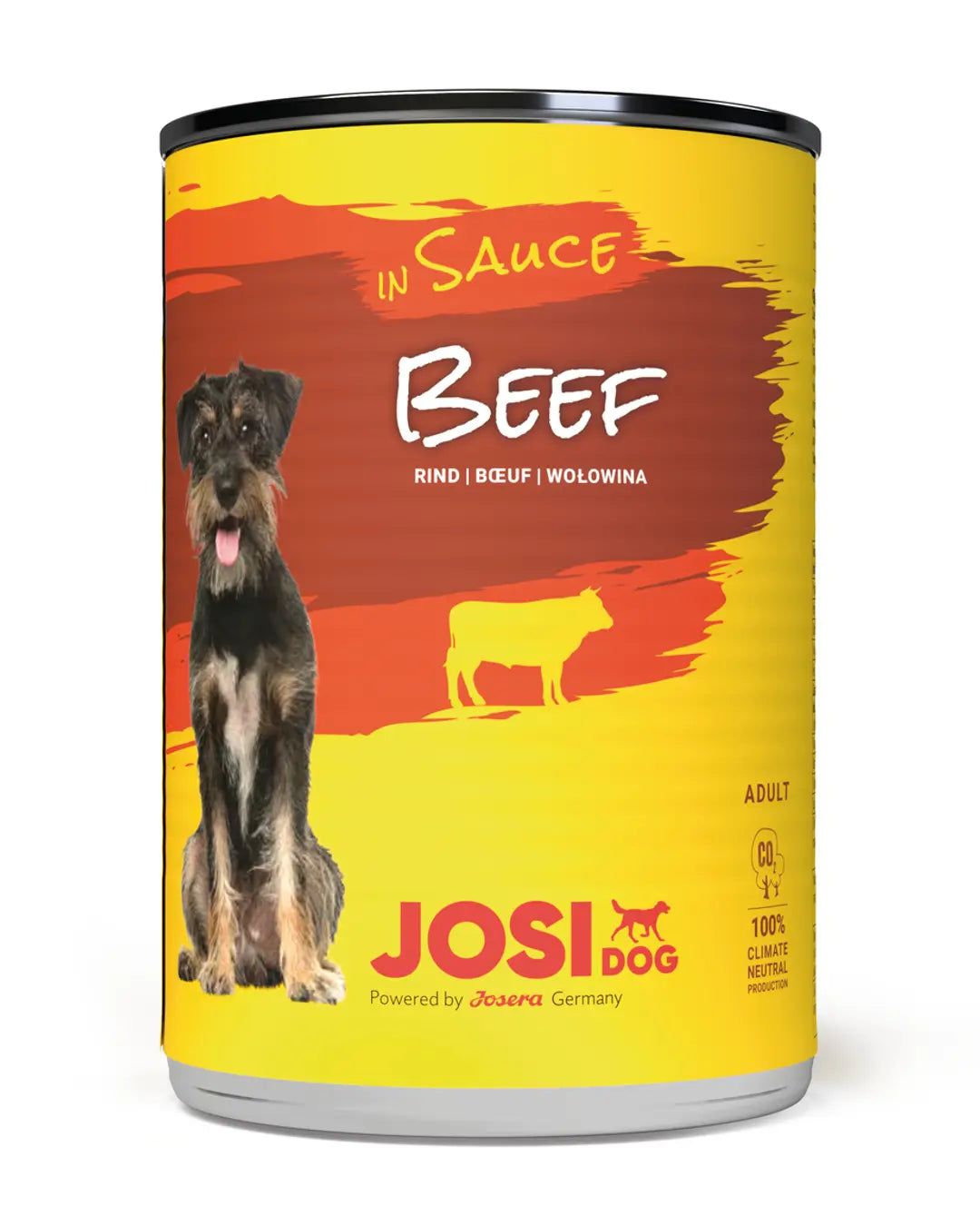 Can of JosiDog beef in sauce for dogs on a white background by josera lebanon