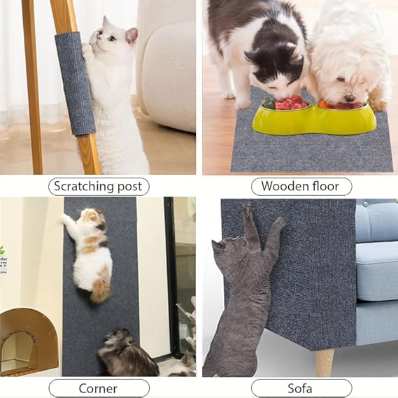 Wall-Mounted Cat Scratching Mat Grey