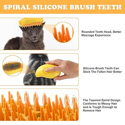 Mango-Shaped Pet Steam Grooming Brush for Cats and Dogs