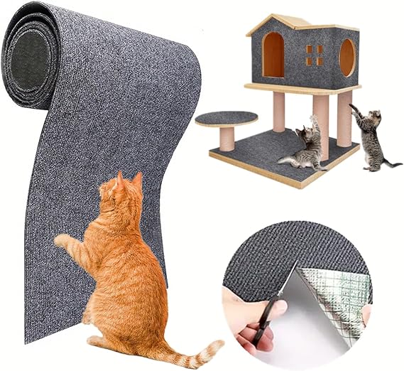 Self-adhesive climbing cat scratcher mat wall mounted grey