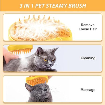 Mango-Shaped Pet Steam Grooming Brush for Cats and Dogs