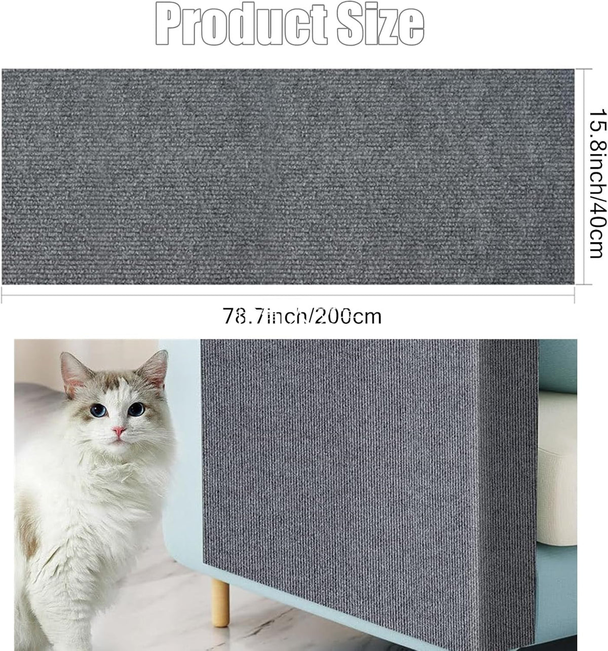 Wall-Mounted Cat Scratching Mat Grey