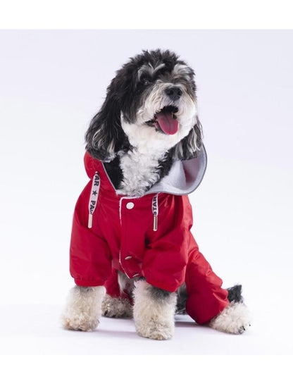 Red Sax Muson Dog Raincoat Romper