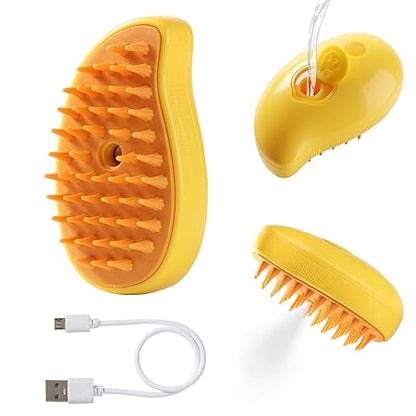 Mango-Shaped Pet Steam Grooming Brush for Cats and Dogs