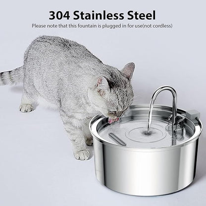 Hygienic stainless steel pet drinking fountain