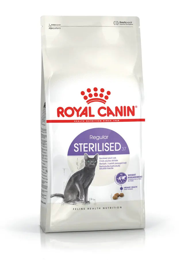 Royal Canin Sterilized 37 dry cat food for adult sterilized cats, available in Lebanon.