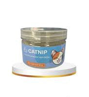 Jar of catnip with a label on a white background